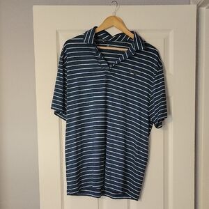 Under Armour Men's Striped Polo Shirt - Blue and White